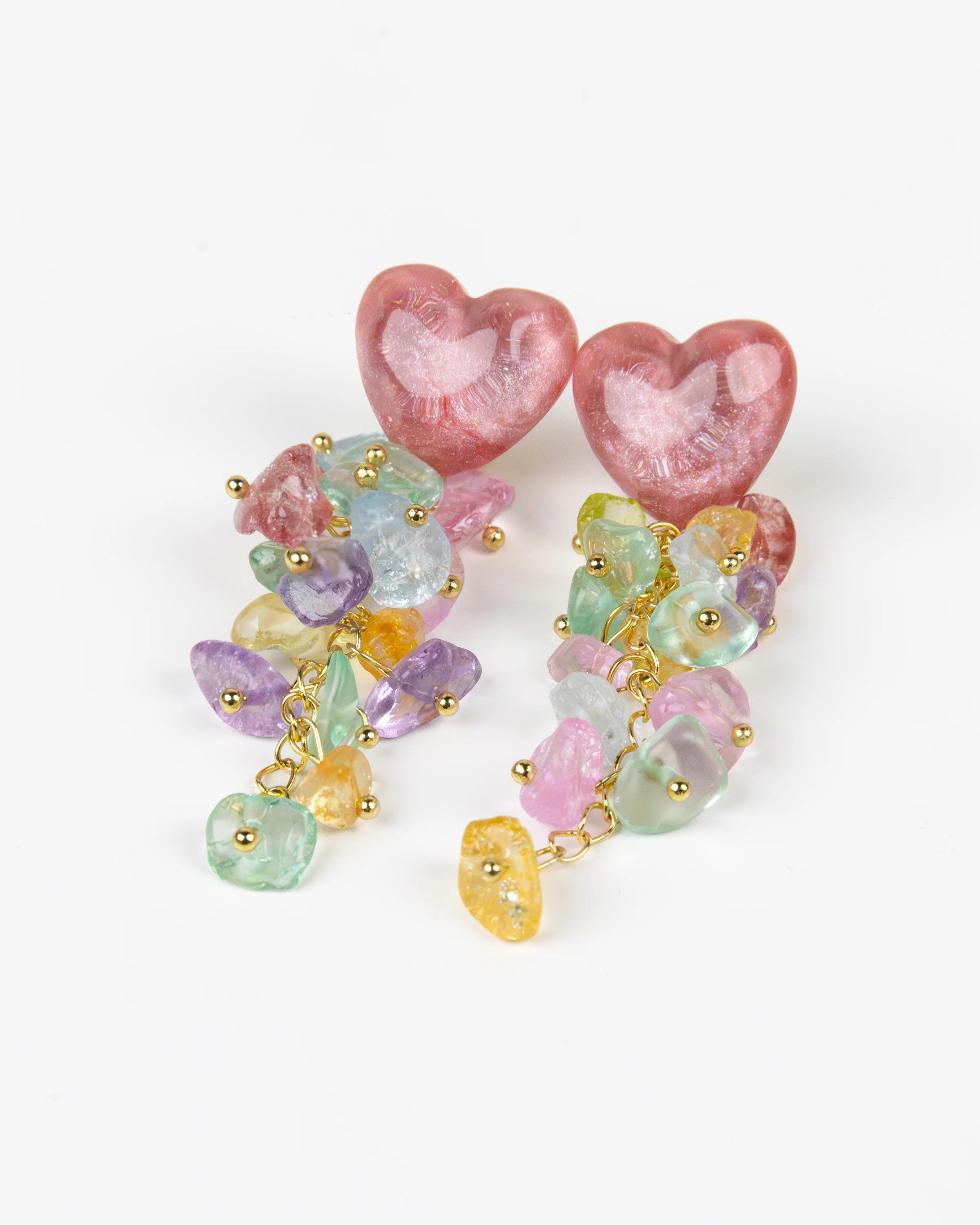 NYU NYU Jelly Heart Rainbow Rockfall Earrings - Image 2
