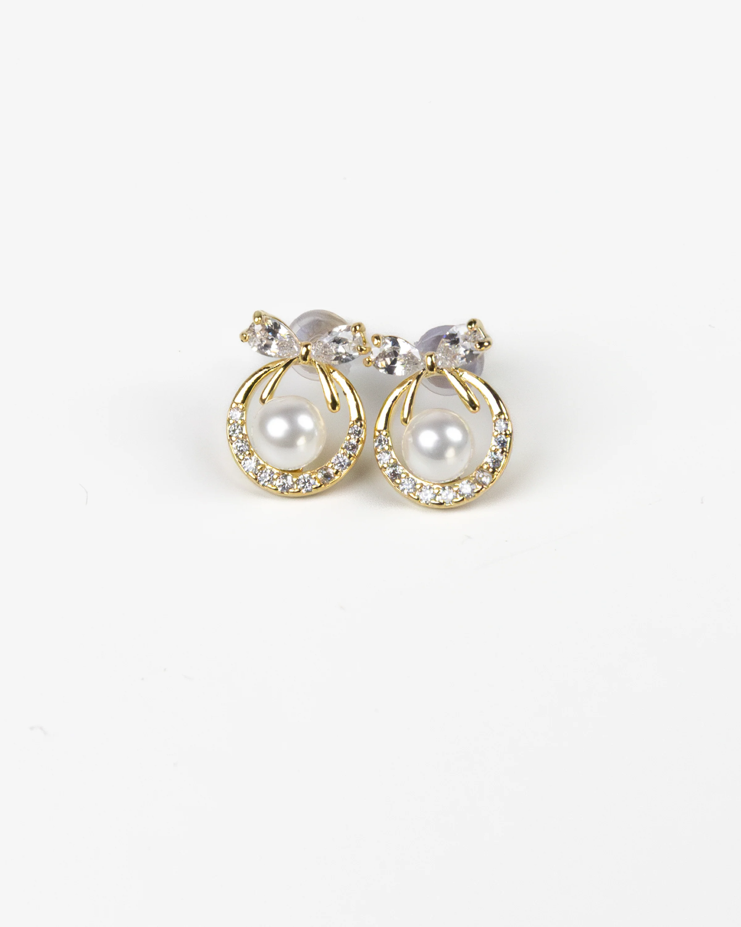 NYU NYU Sweet Halo Bow Pearl Studs - Image 3