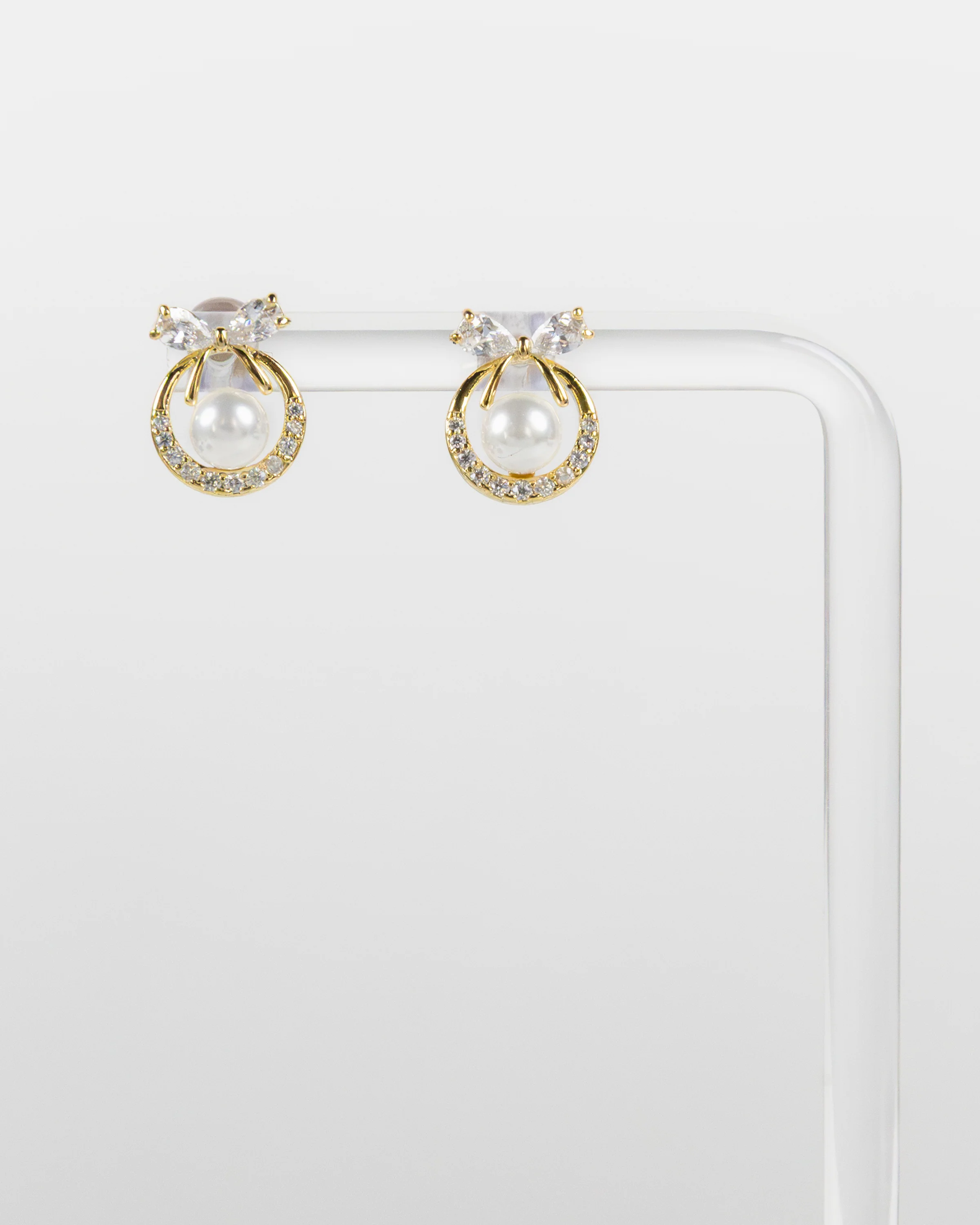 NYU NYU Sweet Halo Bow Pearl Studs - Image 4