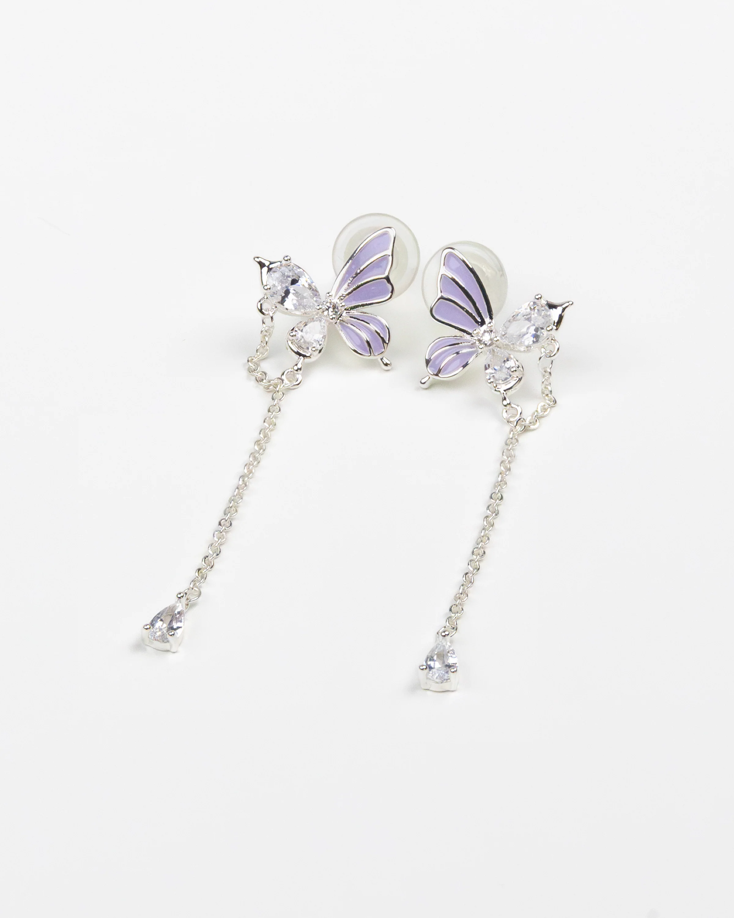 SUKOSHI Crystal Wing Butterfly Chain Drop Earrings - Image 2