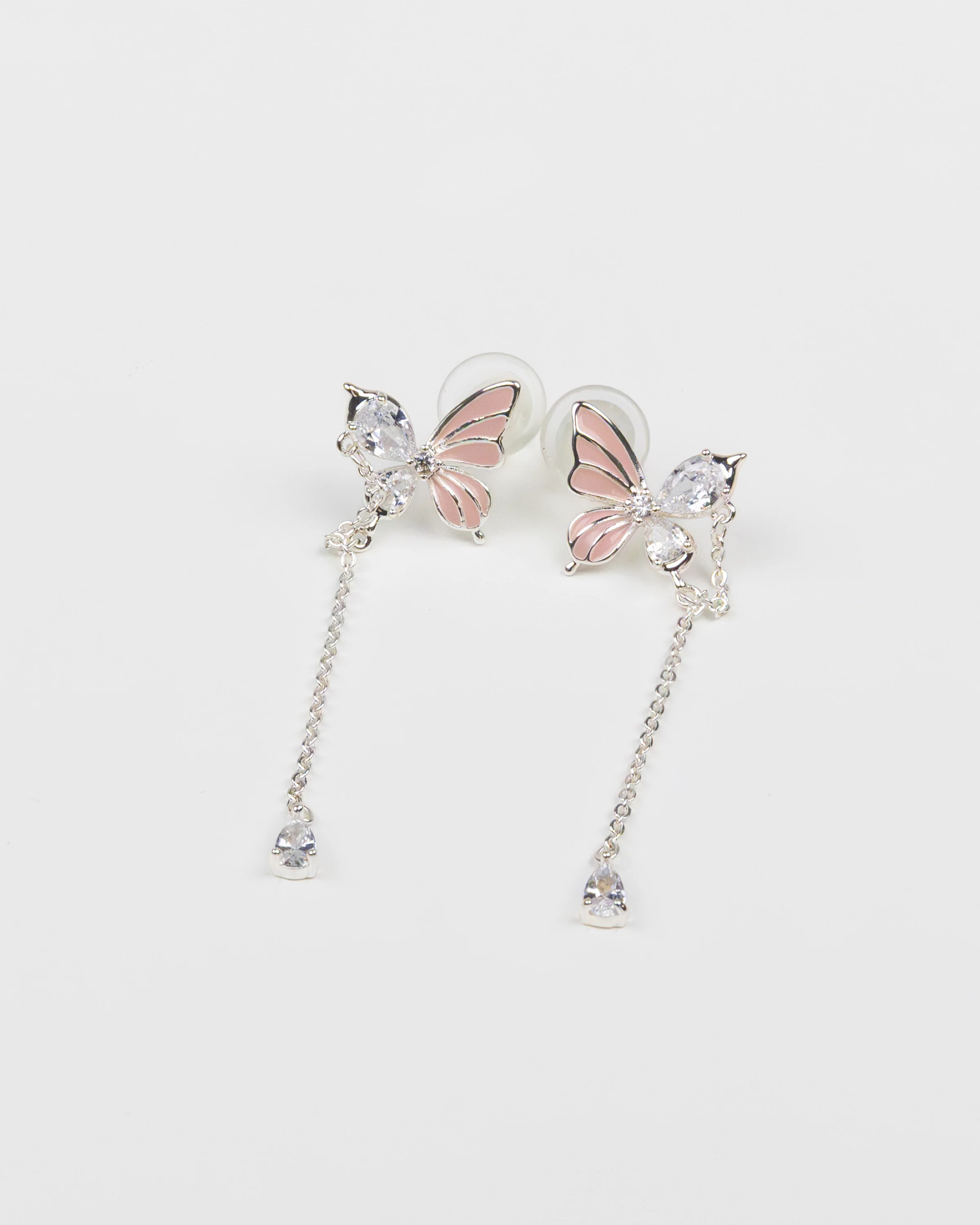 SUKOSHI Crystal Wing Butterfly Chain Drop Earrings - Image 4