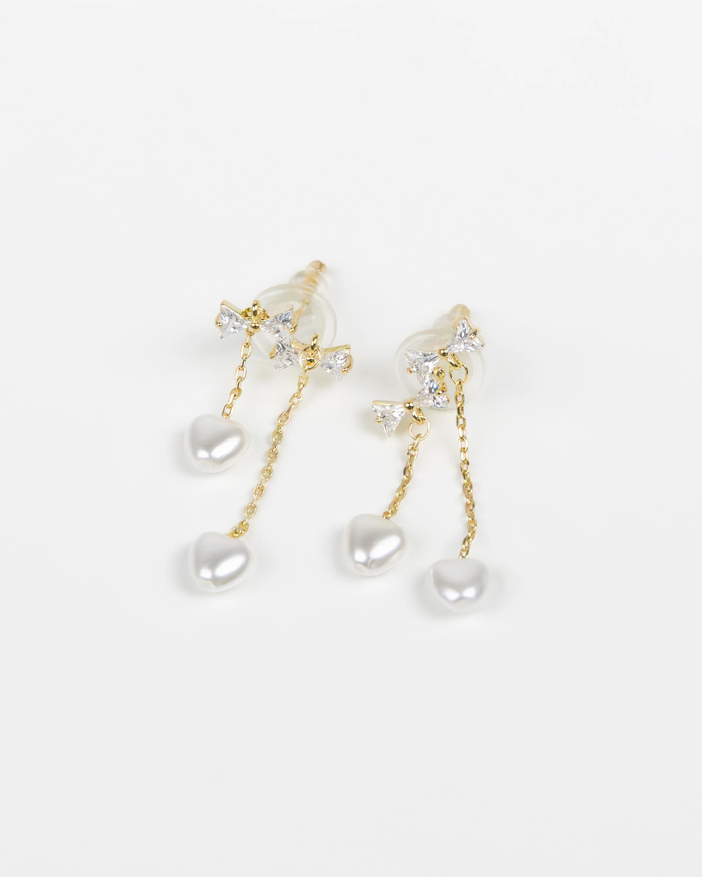 SUKOSHI Morning Star Pearl Heart Drop Earrings - Image 2