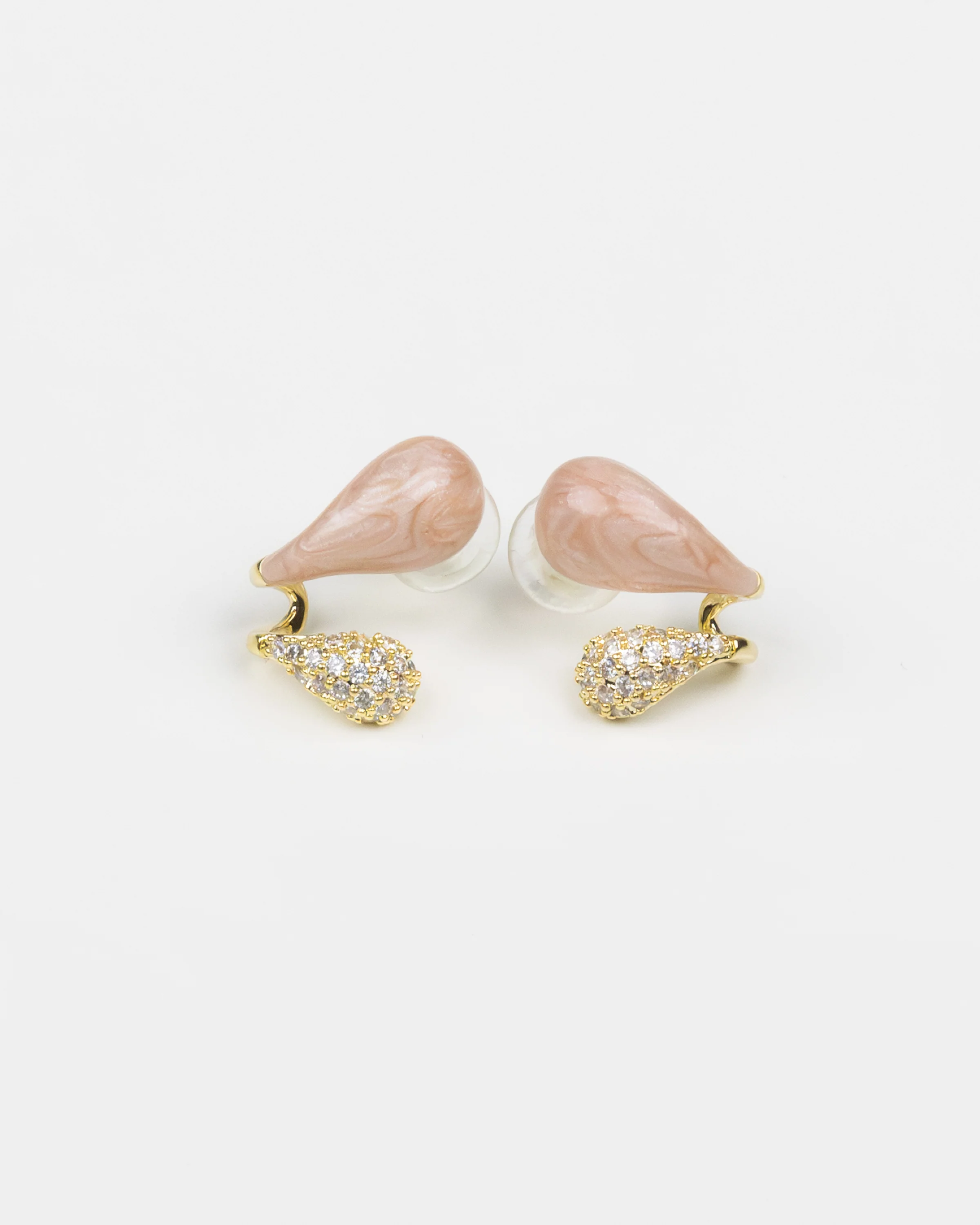 SUKOSHI Peach Swirl Teardrop Studs - Image 2