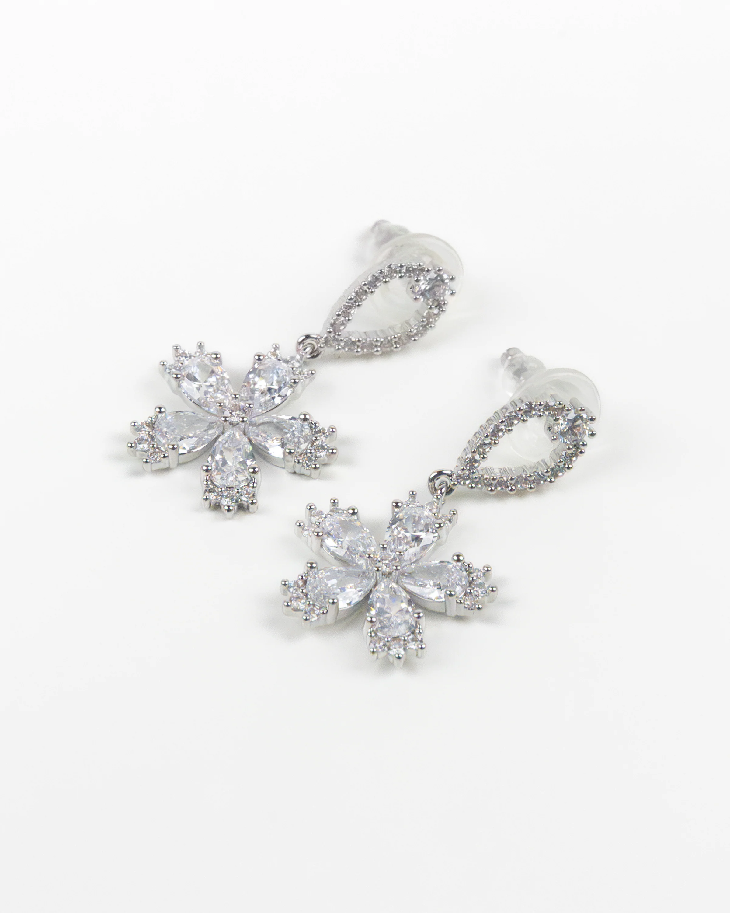 SUKOSHI Snowflower Crystal Bloom Drop Earrings - Image 2